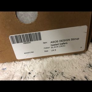 asos design stirrup heeled loafers
